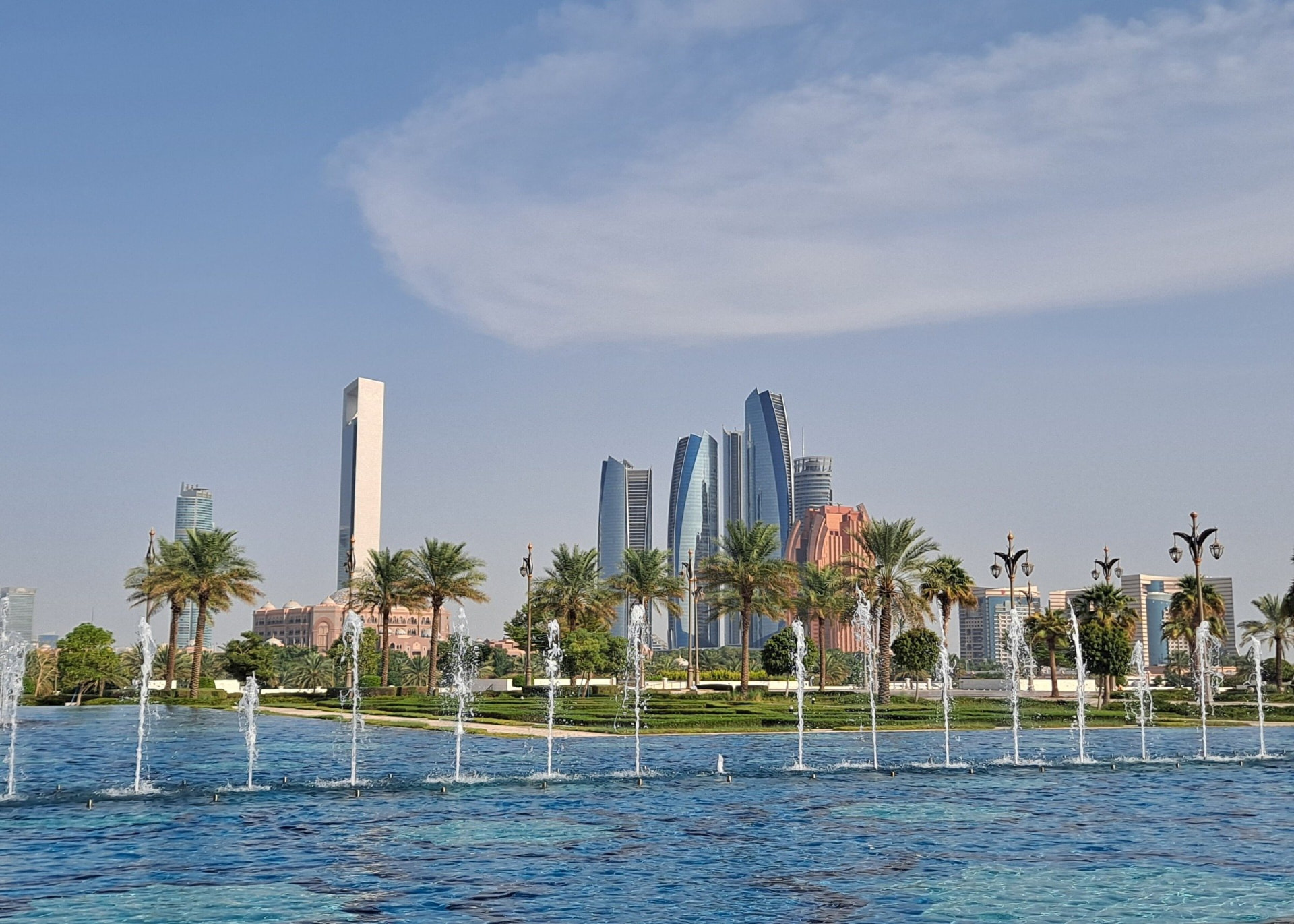 Fountains in front of Qasr Al Watan palace, Abu Dhabi